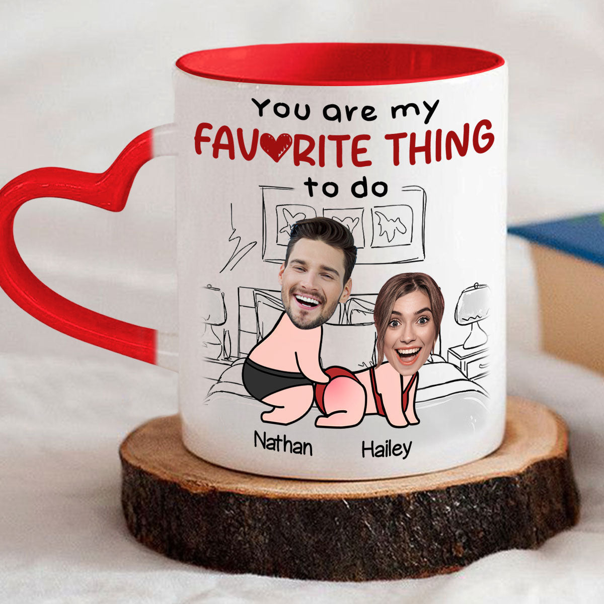 Favorite Thing - Personalized Custom Heart Handle Mug