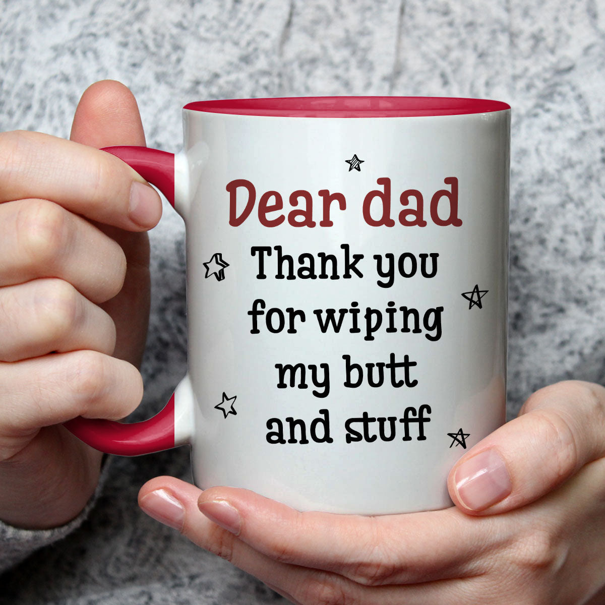 Wiping My Bum - Personalized Custom Accent Mug