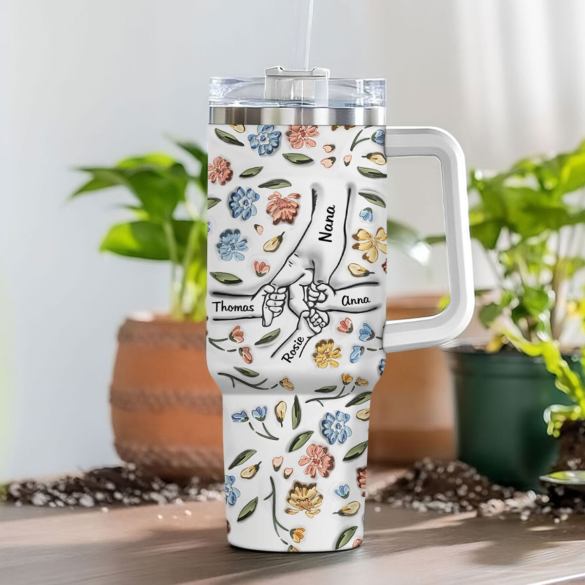 Hand In Hand, I Will Always Protect You - Personalized Custom 3D Inflated Effect Printed 40 Oz Tumbler