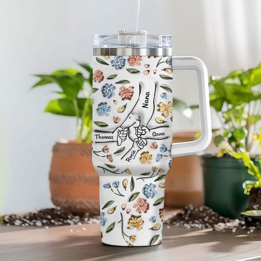 Hand In Hand, I Will Always Protect You - Personalized Custom 3D Inflated Effect Printed 40 Oz Tumbler