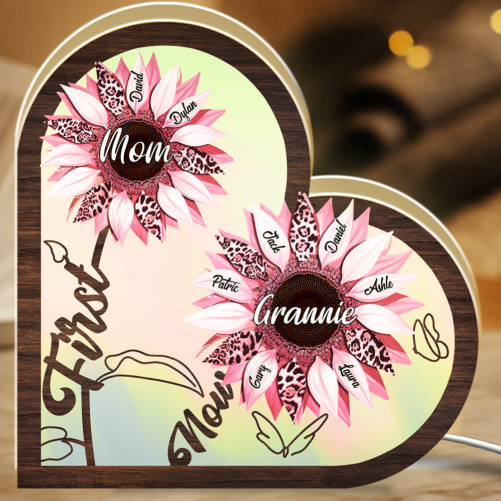 First Mom Now Grandma Flower - Personalized Custom Light Box