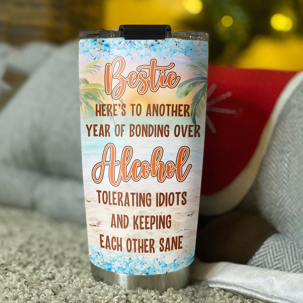 Besties Bonding Over Alcohol - Personalized Custom Tumbler