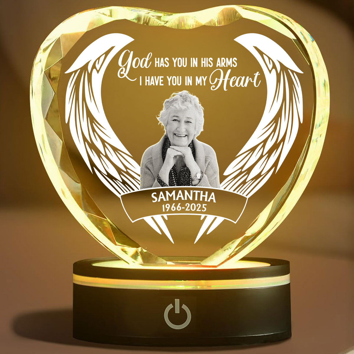 In My Heart Forever - Personalized Custom Crystal Led Light
