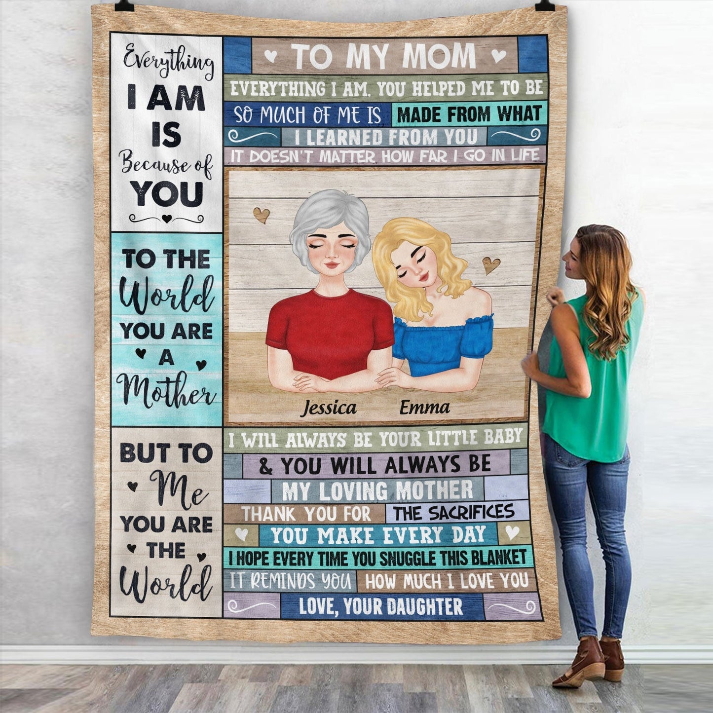 To Me You Are The World - Personalized Custom Fleece Blanket