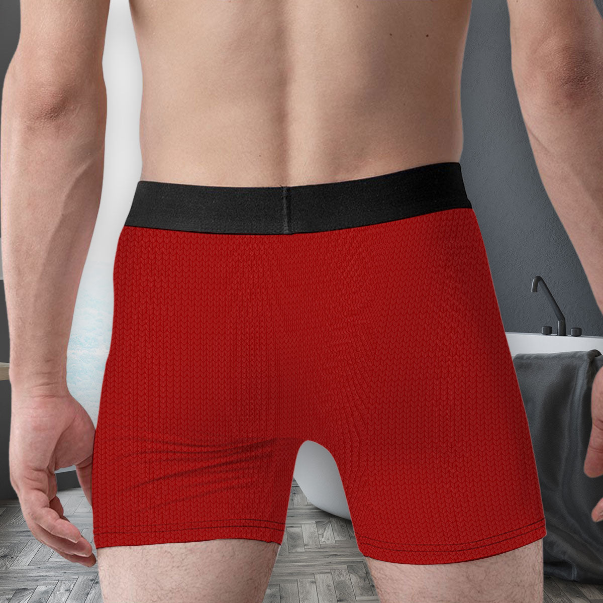 White Christmas With Me - Personalized Photo Men's Boxer Briefs