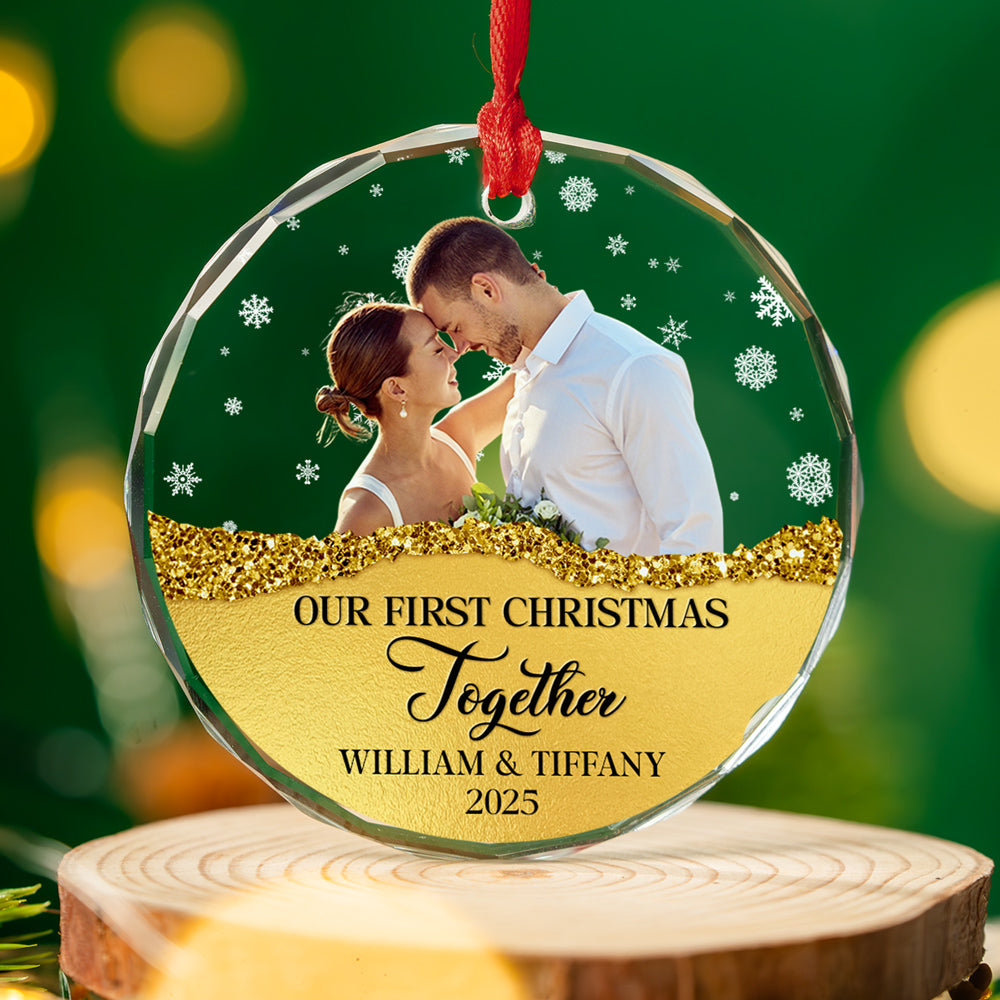 The Year We Became - Personalized Custom Glass Ornament
