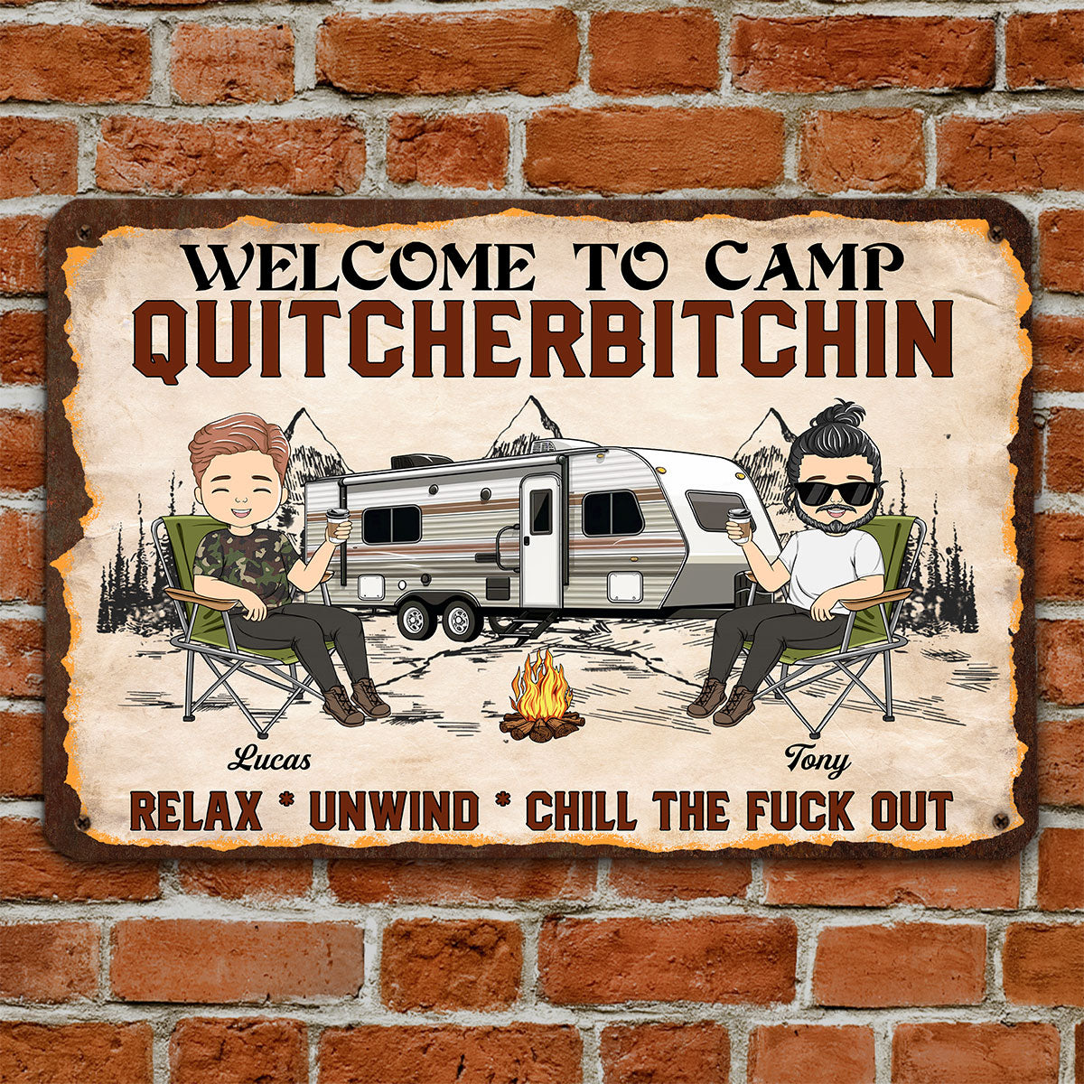 Welcome To Camping - Personalized Custom Metal Sign