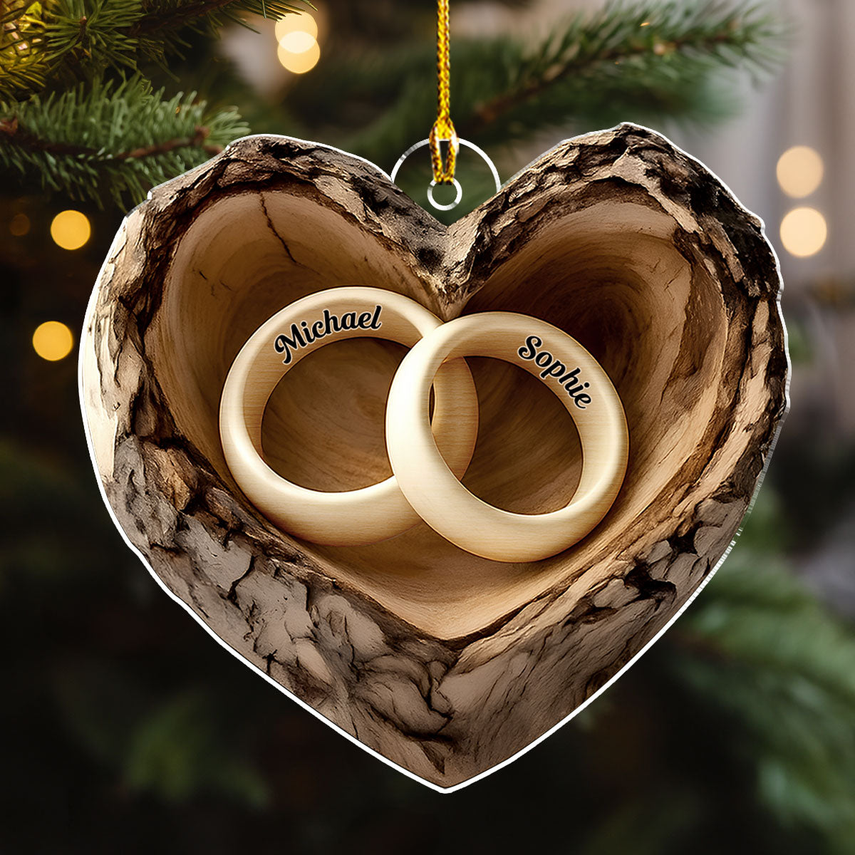 Carved In Love - Personalized Custom Acrylic Ornament
