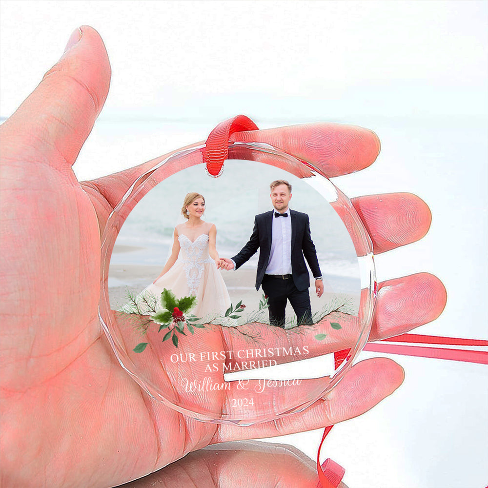 Our Love - Personalized Custom Glass Ornament