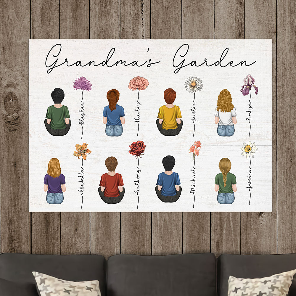 Vintage Birth Month Flowers - Personalized Custom Poster