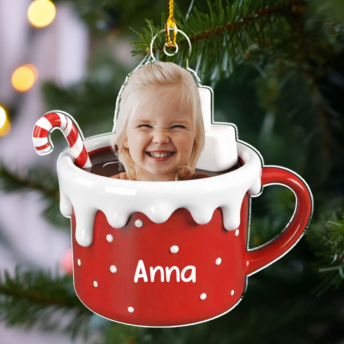 Baby In Hot Cocoa - Personalized Custom Acrylic Ornament
