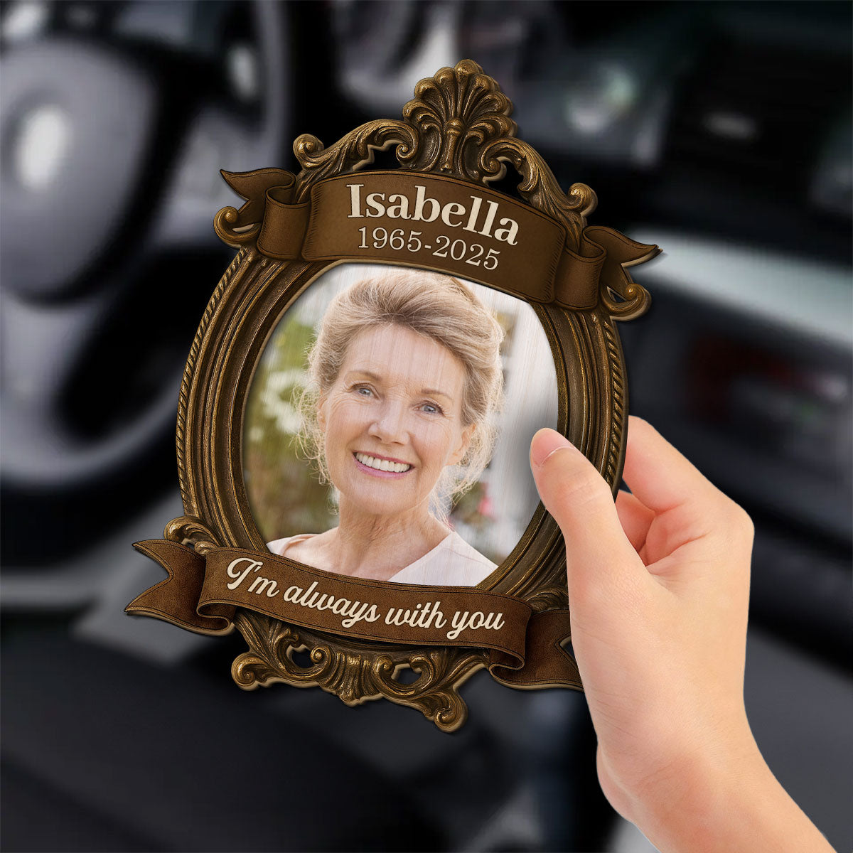 Always With You Vintage Frame - Personalized Custom Car Visor Clip