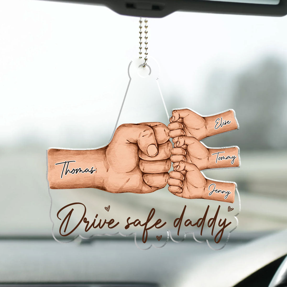 Best Dad Ever Hand Pump - Personalized Acrylic Car Ornament