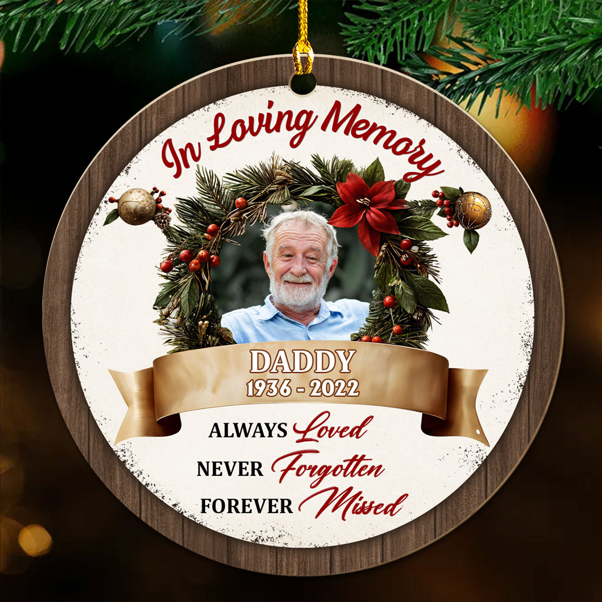Forever Missed - Personalized Custom Wood Ornament