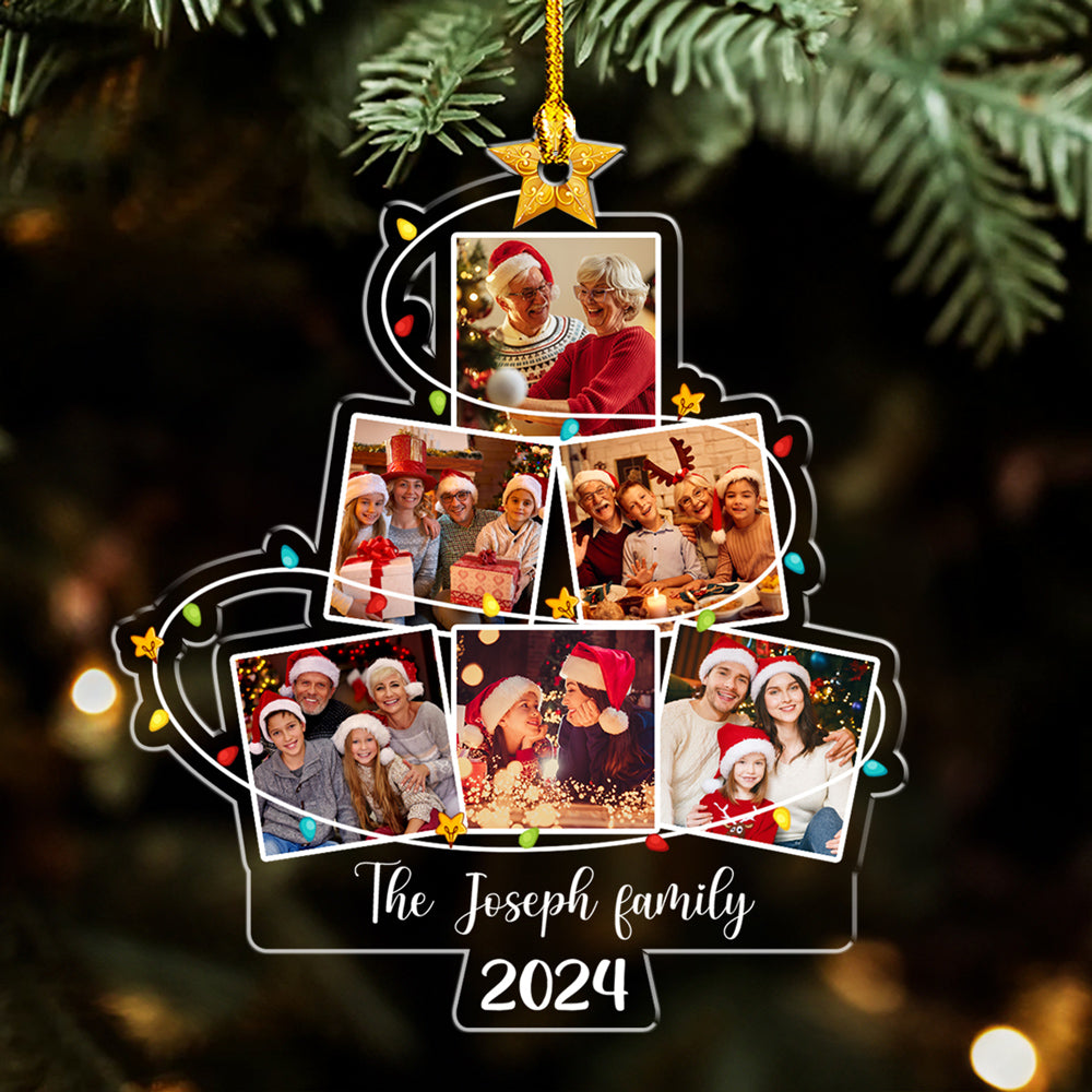 Photo Family Christmas Tree 2 - Personalized Custom Acrylic Ornament