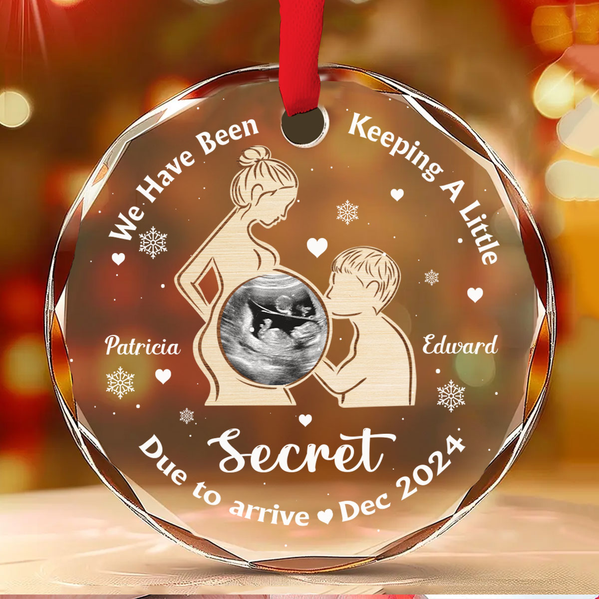 We Have Been Keeping A Little Secret - Personalized Custom Glass Ornament