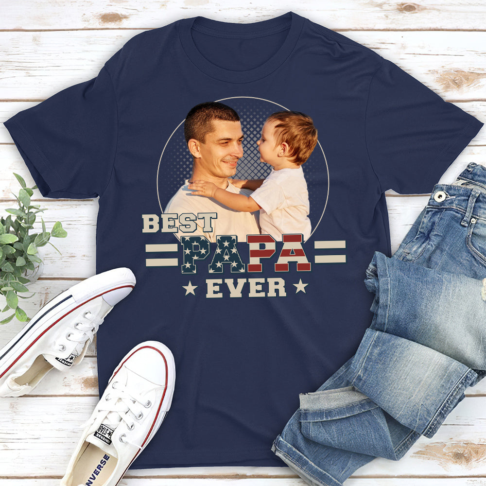 Custom Photo Best Dad Ever - Personalized Custom Shirt