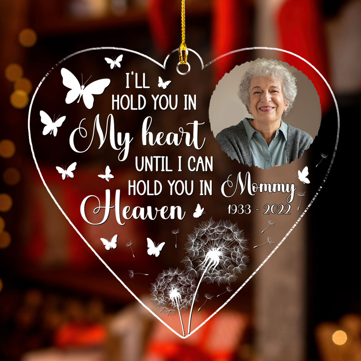 I Will Hold In My Heart For Dad - Personalized Custom Acrylic Ornament