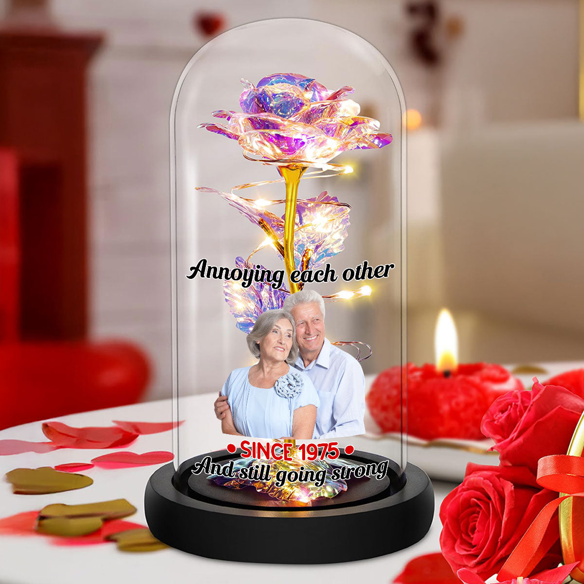 Annoying Each Other For Many Years Still Going Strong - Personalized Custom Sparkly Rose