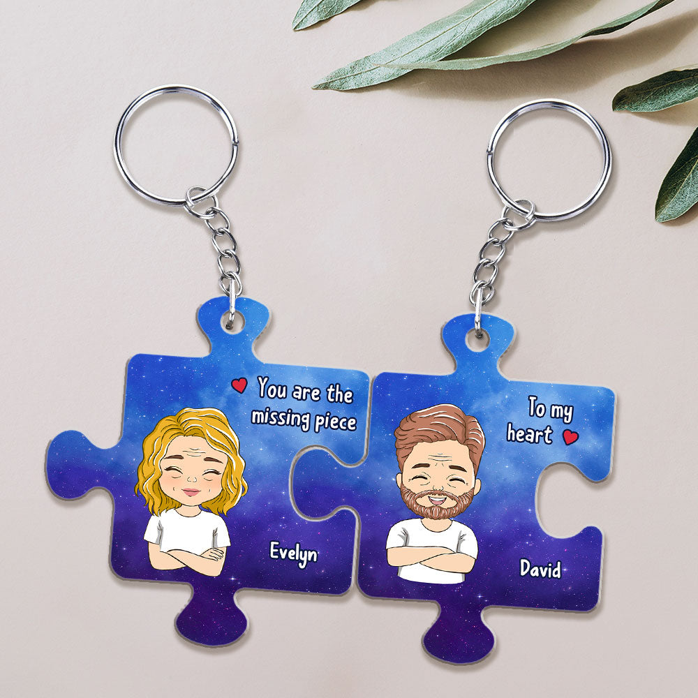 Custom Star Map The Missing Piece - Personalized Custom Couple Acrylic Keychain
