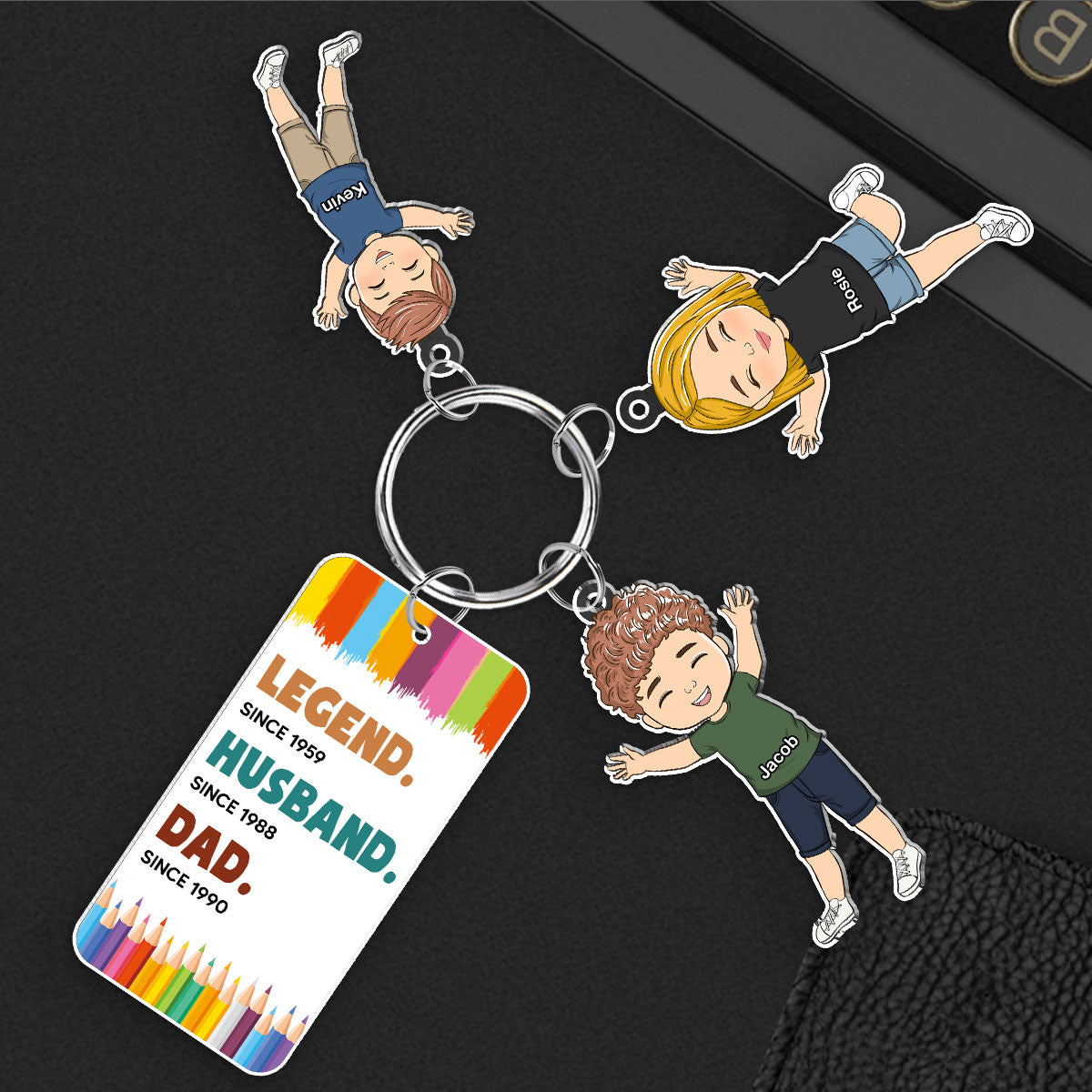 Legend Husband Daddy - Personalized Acrylic Tag Keychain