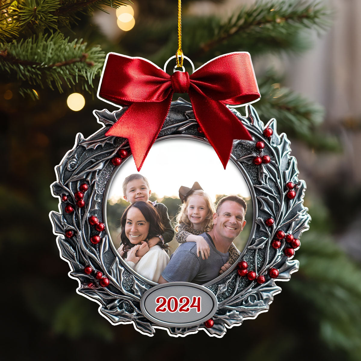 Our Family Christmas Photo Frame - Personalized Custom Acrylic Ornament