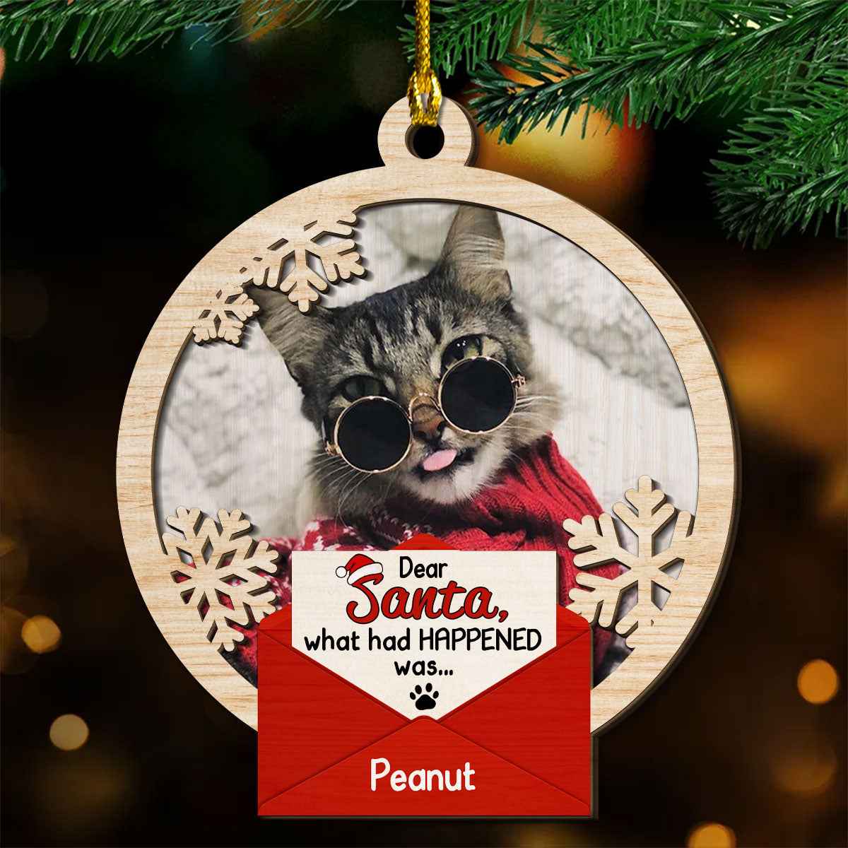 Dear Santa I Was Naughty - Personalized Custom 2-layered Wood Ornament