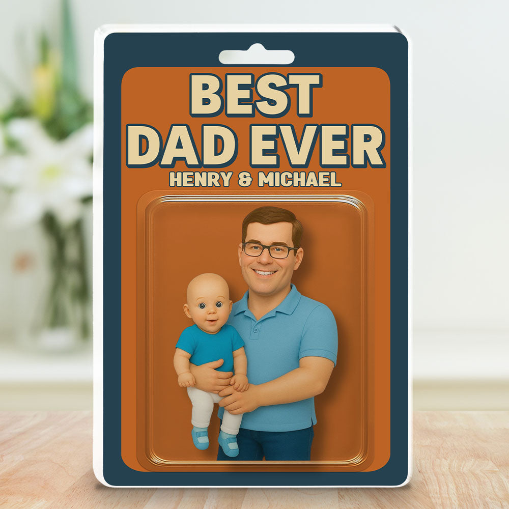 Dad And Cute Children - Personalized Custom Acrylic Plaque