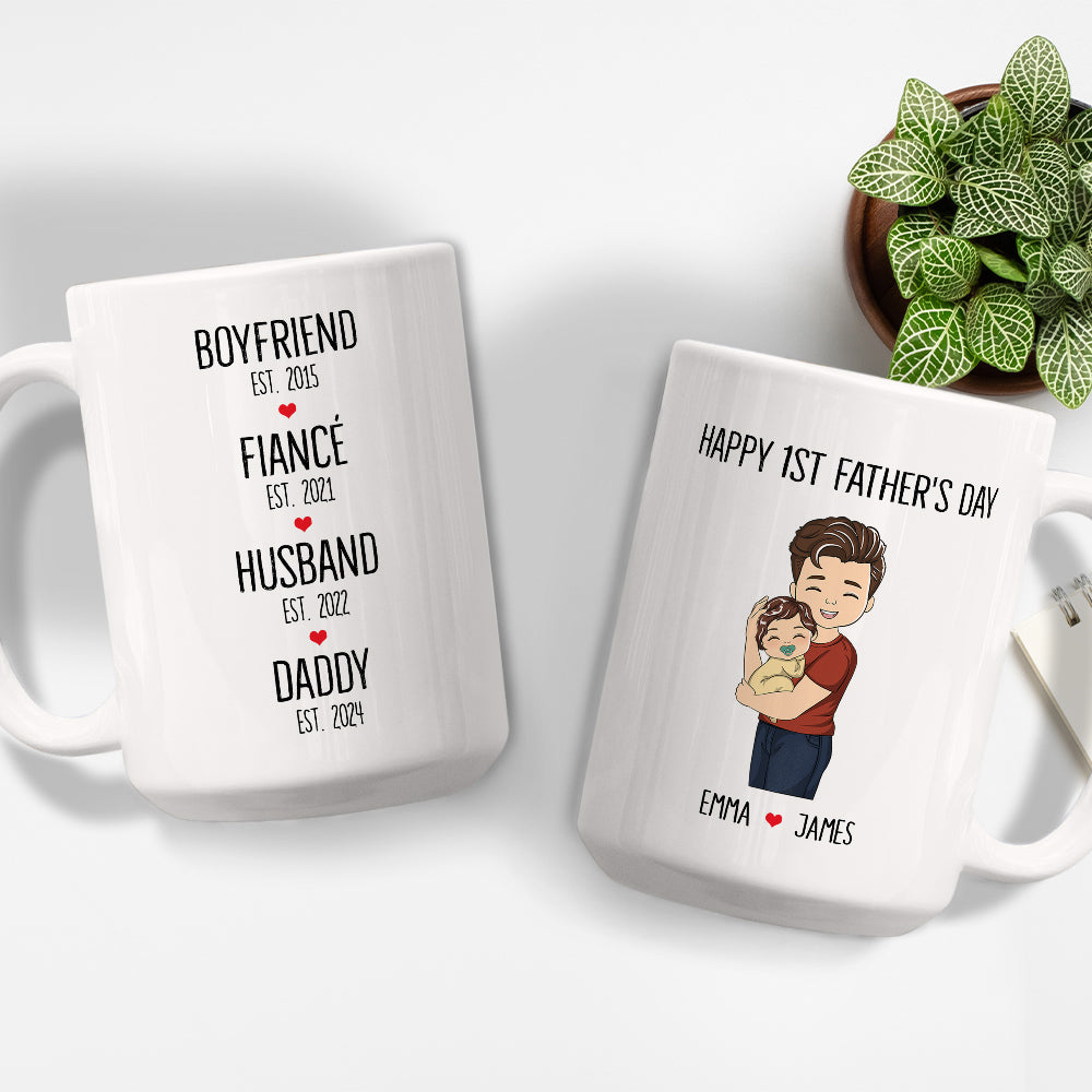 From Boyfriend To Father - Personalized Custom Coffee Mug