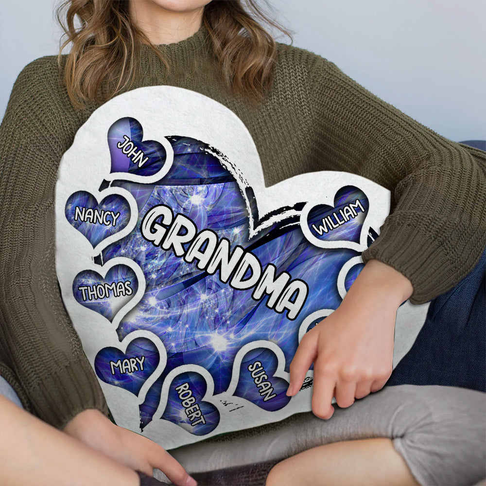 Heart Of Grandma - Personalized Custom Shaped Pillow