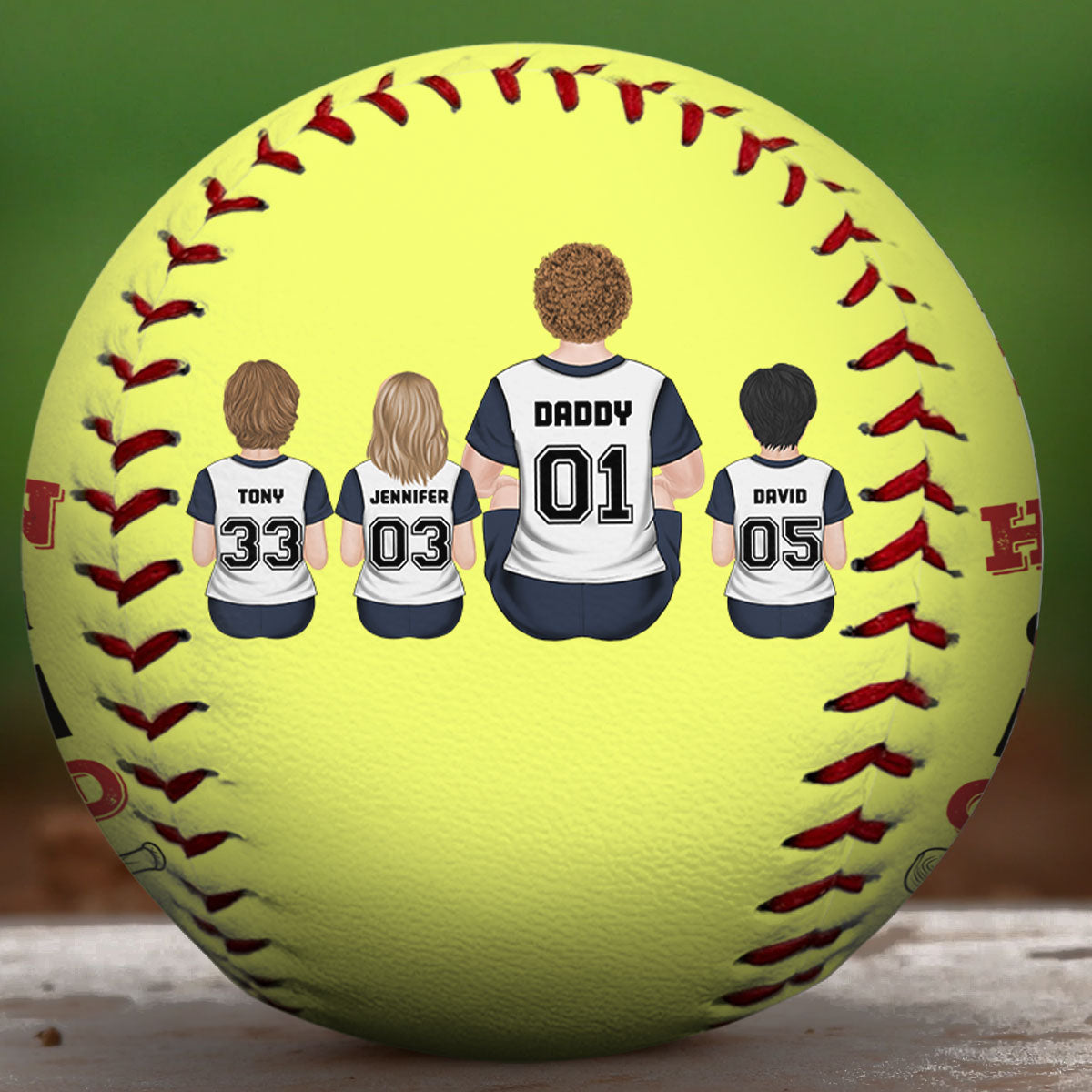 We Hit A Homerun Scoring You As Our Dad - Personalized Custom Baseball