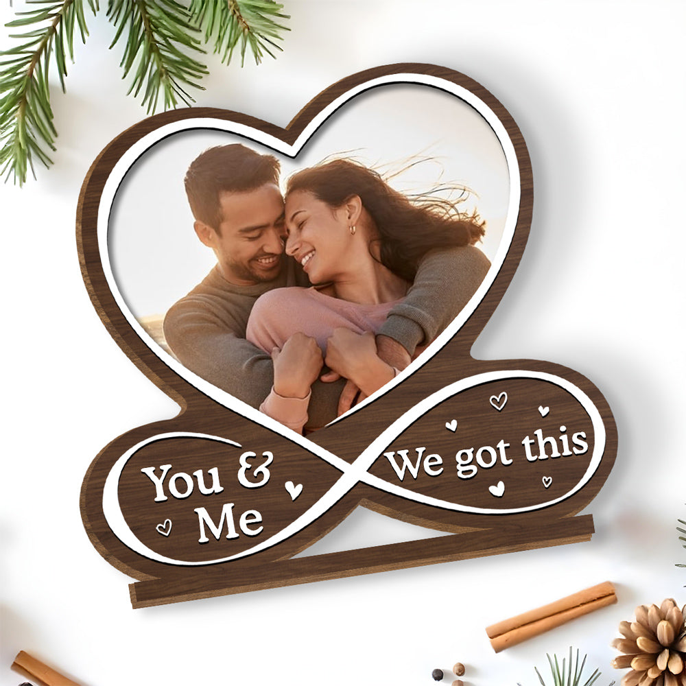 Love Is You - Personalized Custom 2-Layer Wood Plaque With Flat Base