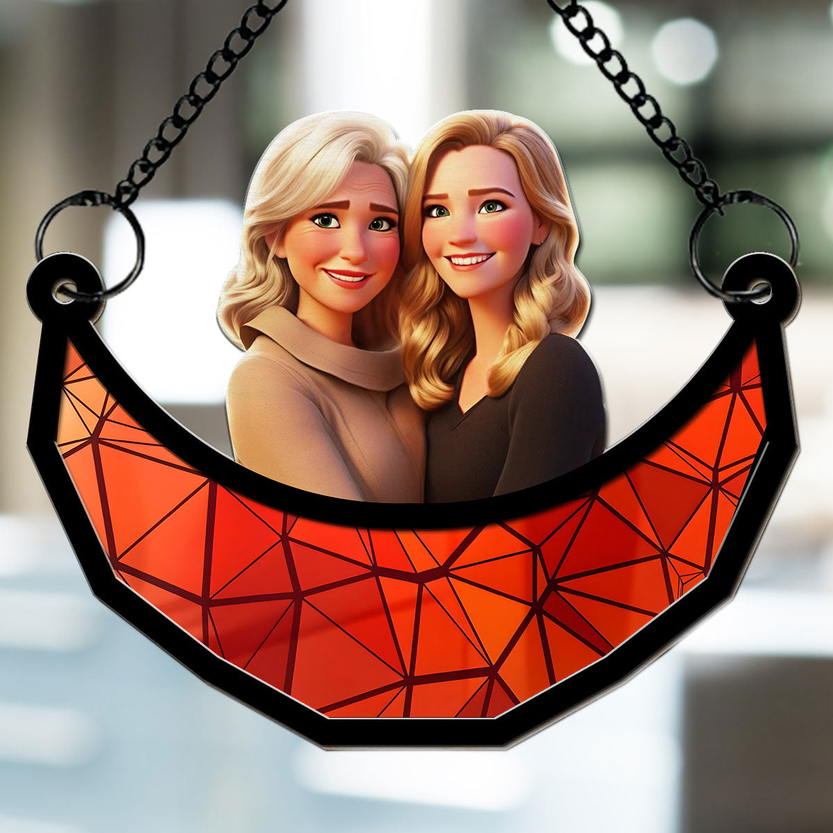 Sitting On The Moon With You - Personalized Custom Suncatcher