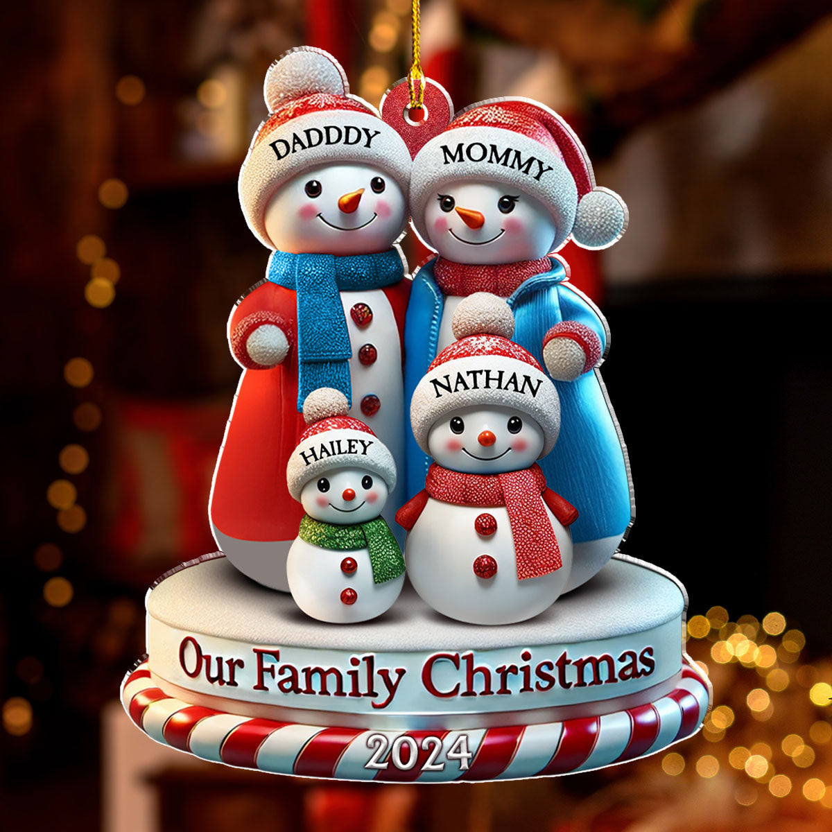Our Christmas Family - Personalized Custom Acrylic Ornament
