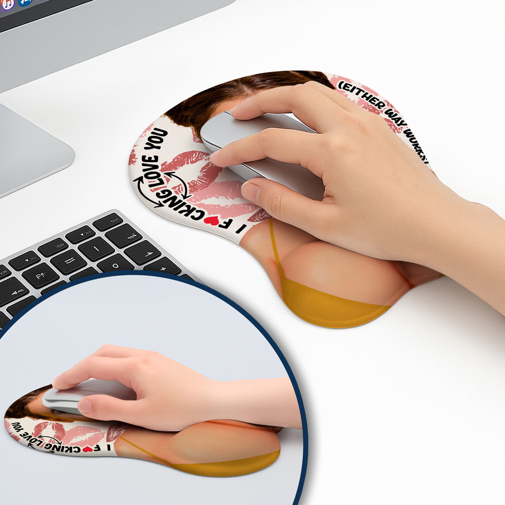 Fcking Love You Custom Funny Face - Personalized Custom 3D Mouse Pad