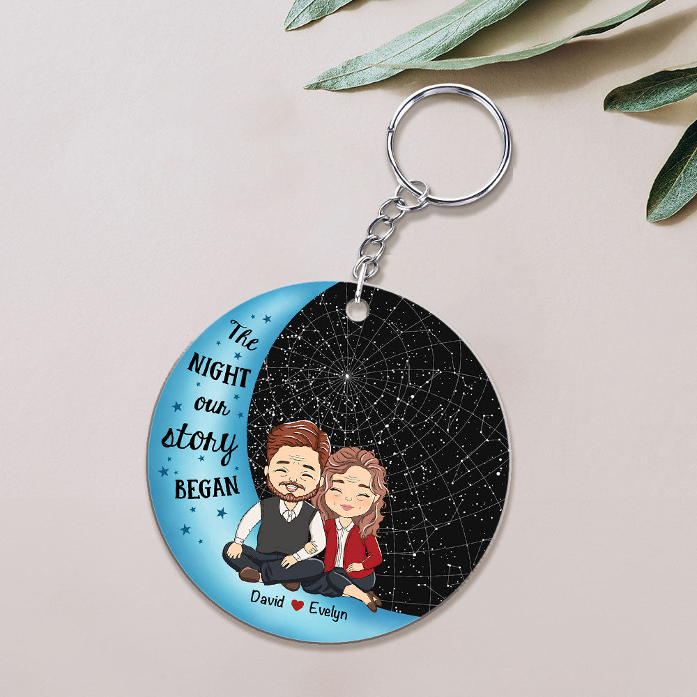Custom Star Map The Night - Personalized Custom Acrylic Keychain