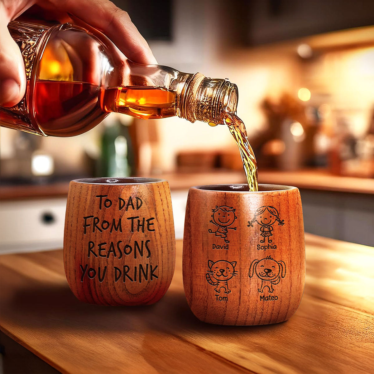 From The Reasons You Drink - Personalized Custom Engraved Wooden Whiskey Glass