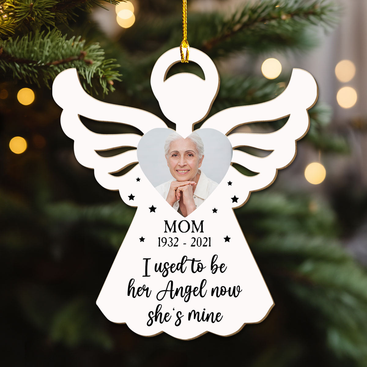Now They Are My Angel - Personalized Custom Wood Ornament