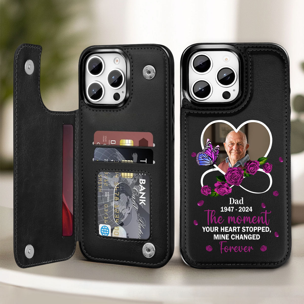 My Heart Changed Forever - Personalized Custom Leather Phone Case