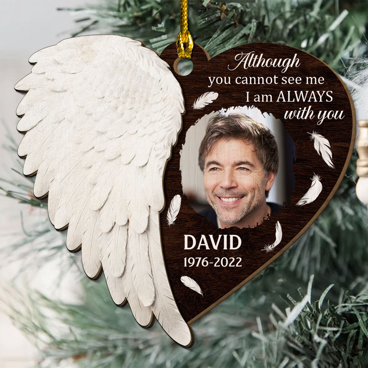 Right Here For You - Personalized Custom 2-layered Wood Ornament