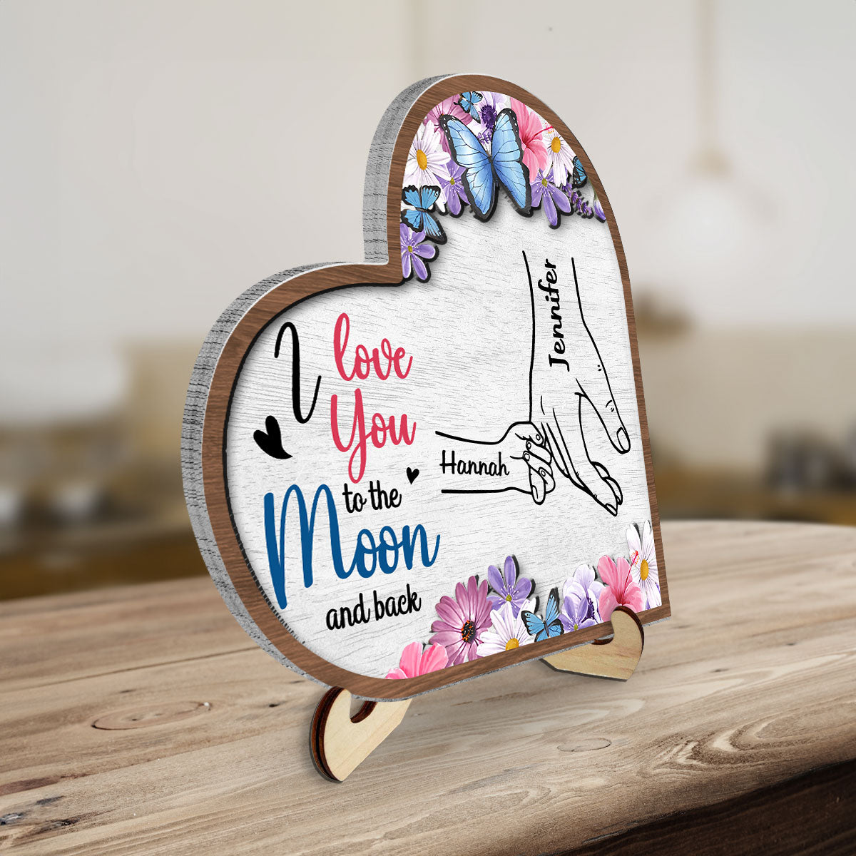 We Love You To The Moon And Back - Personalized Wooden Plaque