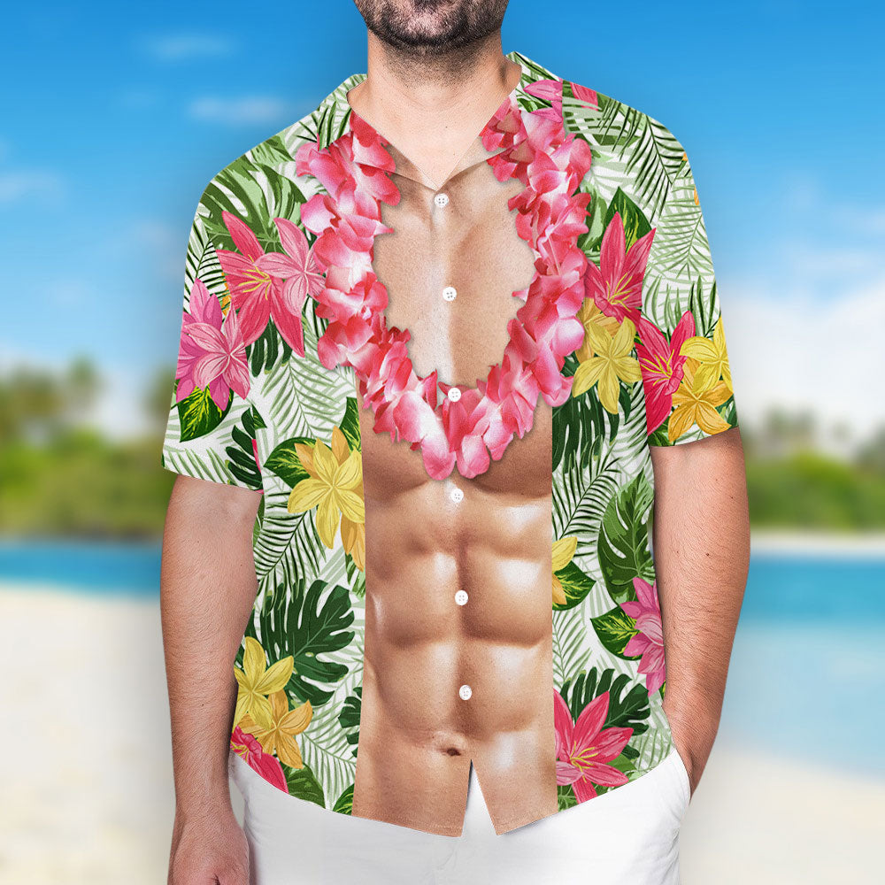 Ahola Funny Abs - Personalized Custom Hawaiian Shirt