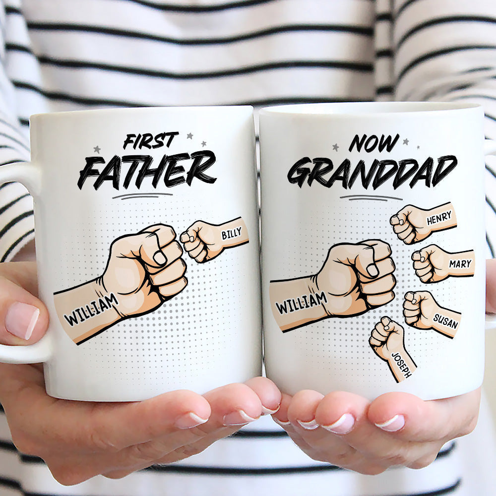First Dad Now Grandpa - Personalized Custom Coffee Mug