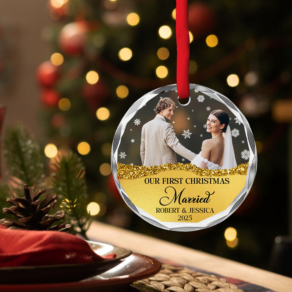 The Year We Became - Personalized Custom Glass Ornament