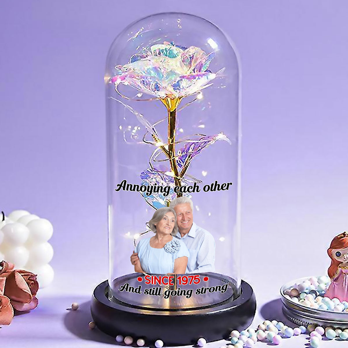 Annoying Each Other For Many Years Still Going Strong - Personalized Custom Sparkly Rose