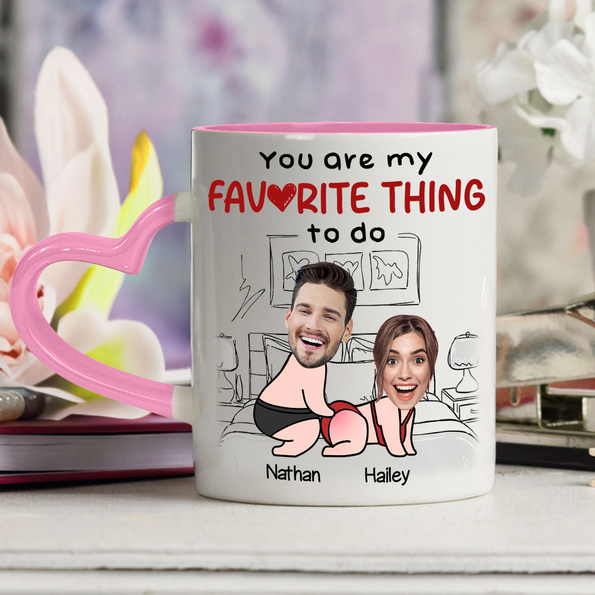 Favorite Thing - Personalized Custom Heart Handle Mug