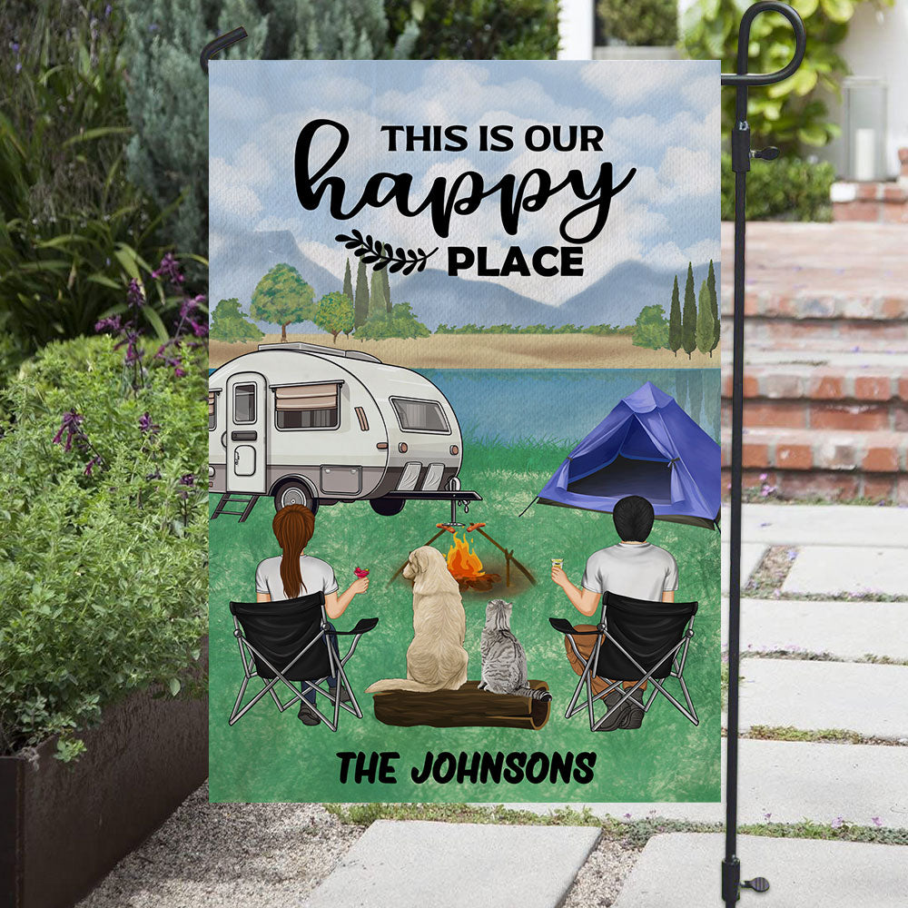 Happy Place - Personalized Custom Flag