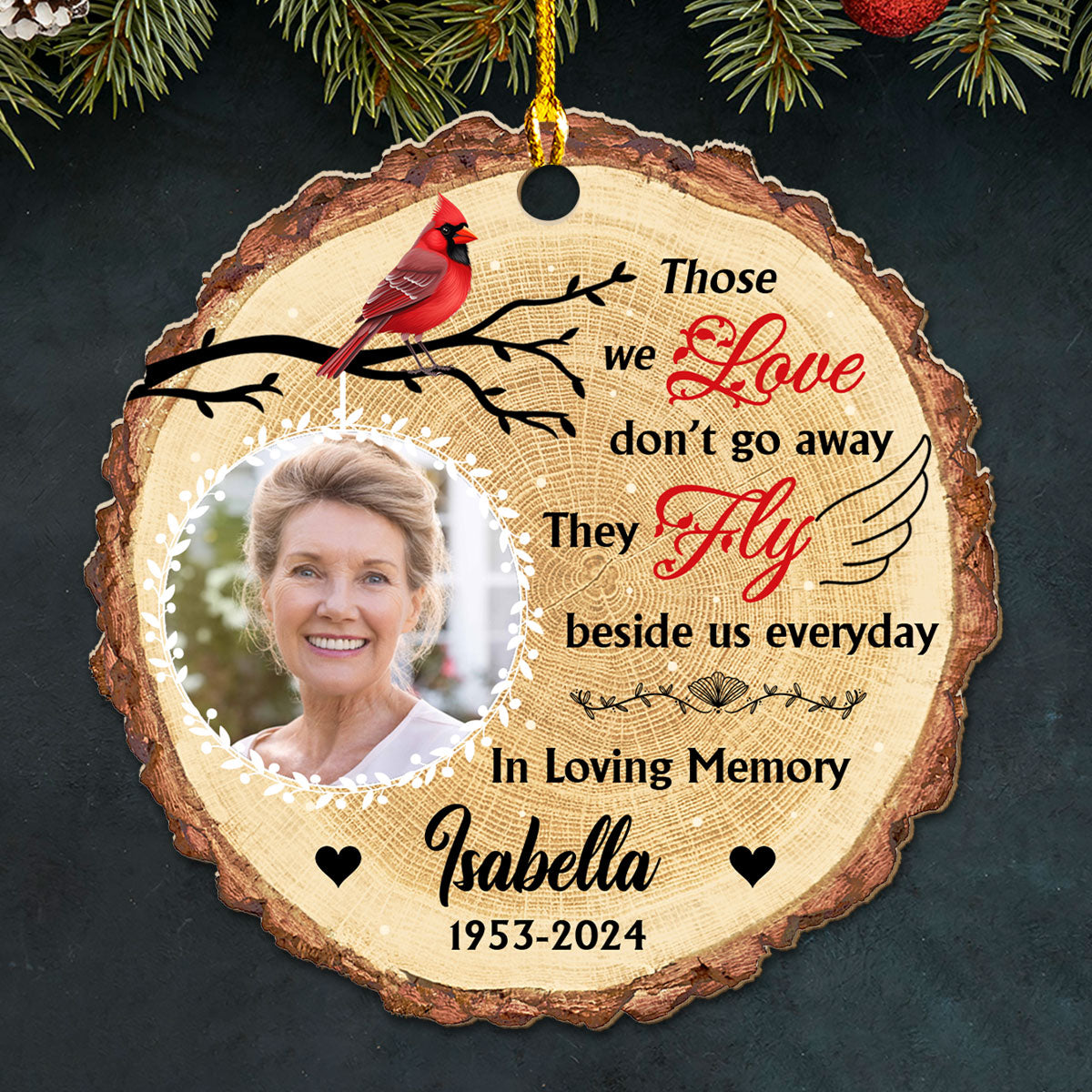 You Fly Beside Us - Personalized Custom Wood Ornament