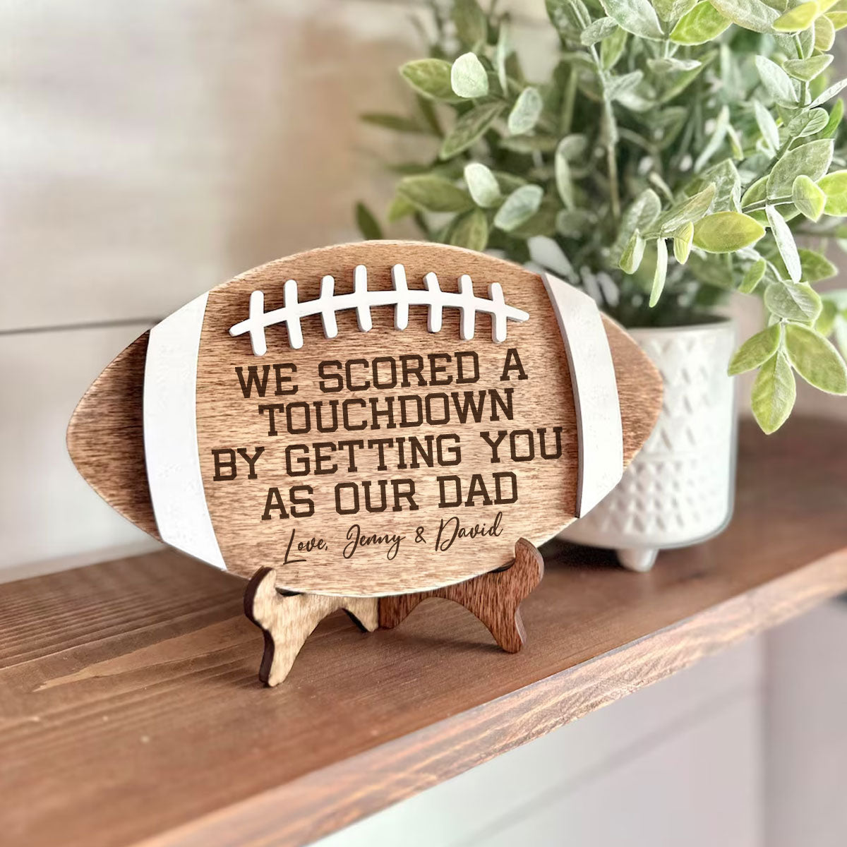 Score A Touchdown - Personalized Wooden Plaque