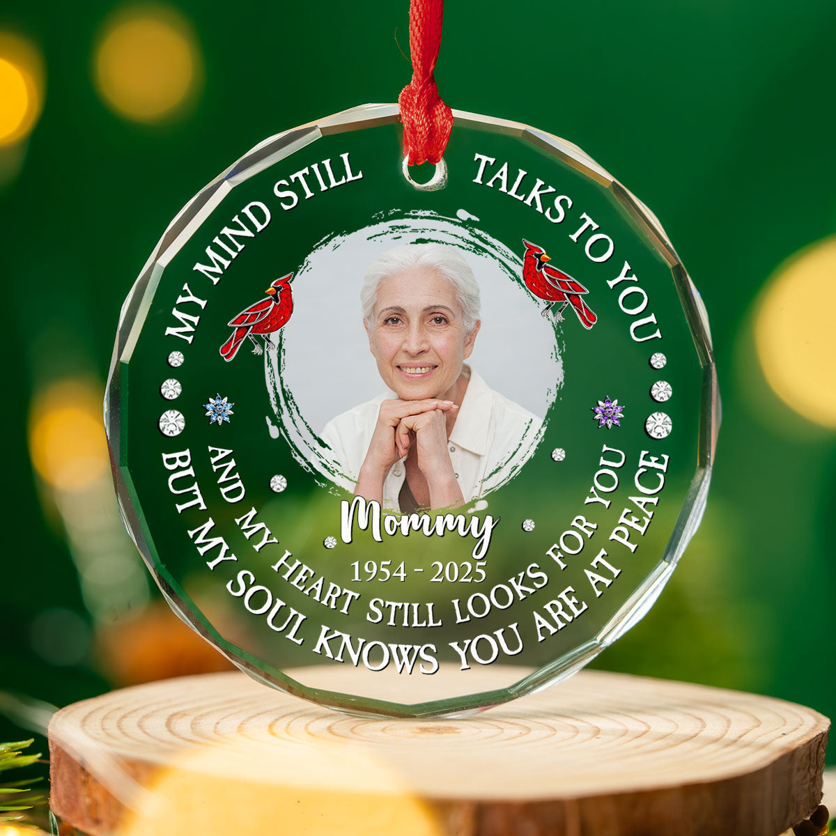 My Mind Still Talks To You - Personalized Custom Glass Ornament
